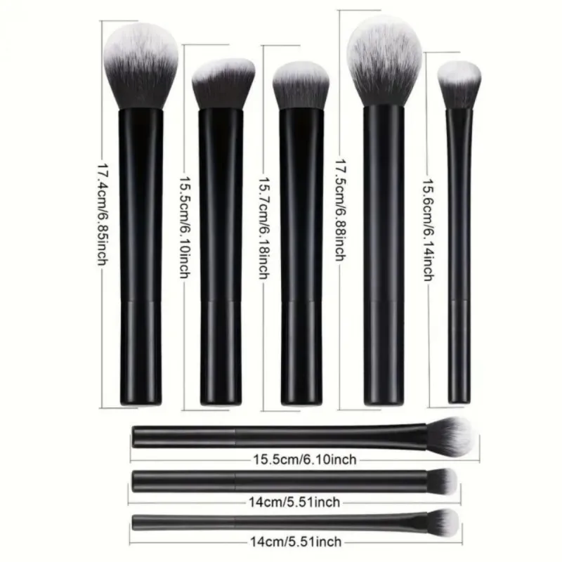 9pcs Multifunctional Black Makeup Brush Set With 1pc Beauty Egg,Soft Bristles for All Skin Types, Alcohol-Free Cosmetic Brushes - Image 6