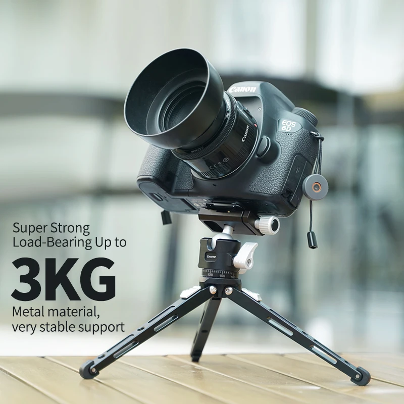 XILETU Mini Tripod with Arca Swiss Ball Head & Cold Shoe, Metal Handheld Selfie Stick for Phone Camera, 3KG Load for Live Vlog - Image 3