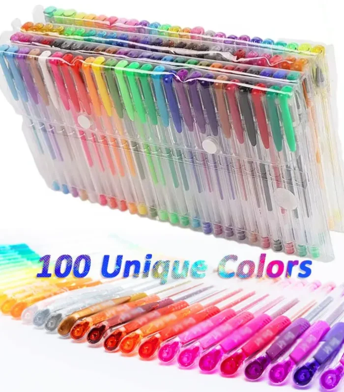 5-100pcs Gel Pen Set 100 Colors Pen Set for Making Cards, Adult Coloring Books, Journaling Planner Crafting Doodling Drawing