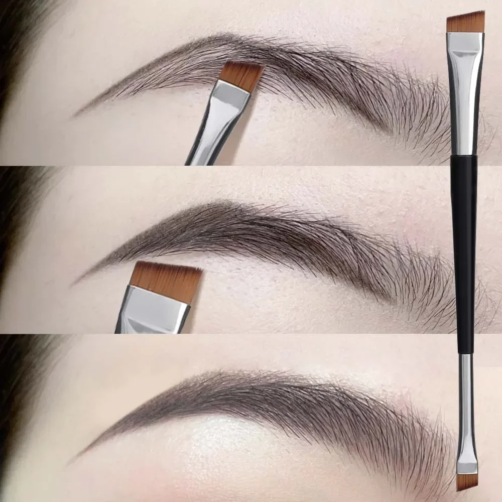 Professional Eyebrow Brush Eyeliner Angled Flat Head Blade Eye Liner Brow Contour Makeup Brushes Double-head Make Up Tools 15pcs - Image 3