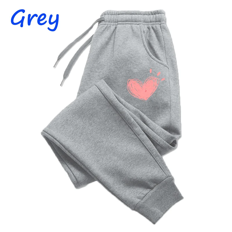 Women Cute Heart Printed Sweatpants Autumn Winter Cotton Long Pants Jogger Trousers Casual Sports Fitness Women Sweat Pants - Image 4