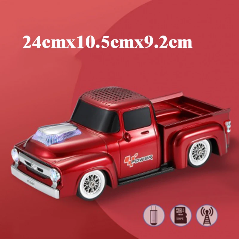 Old Pickup Truck Alloy Car Design Wireless Speakers High Fidelity Stereo Bluetooth Surround Outdoor Music Player Supports TF FM - Image 4
