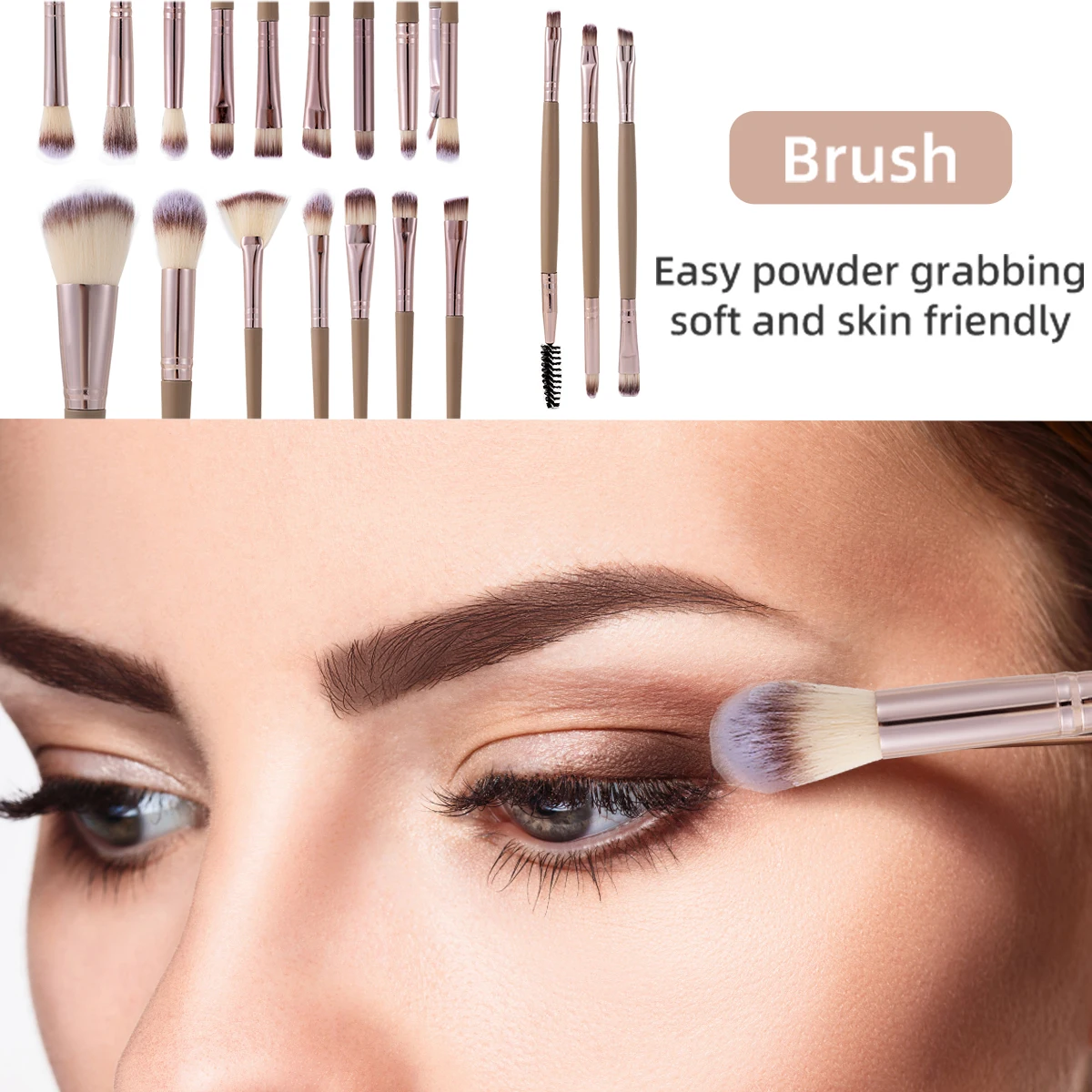 20/40pcs Makeup Brush And Sponge Set Professional Makeup Brush Set Triangle Powder Puff Clean Powder Puff Makeup Tool Set - Image 3
