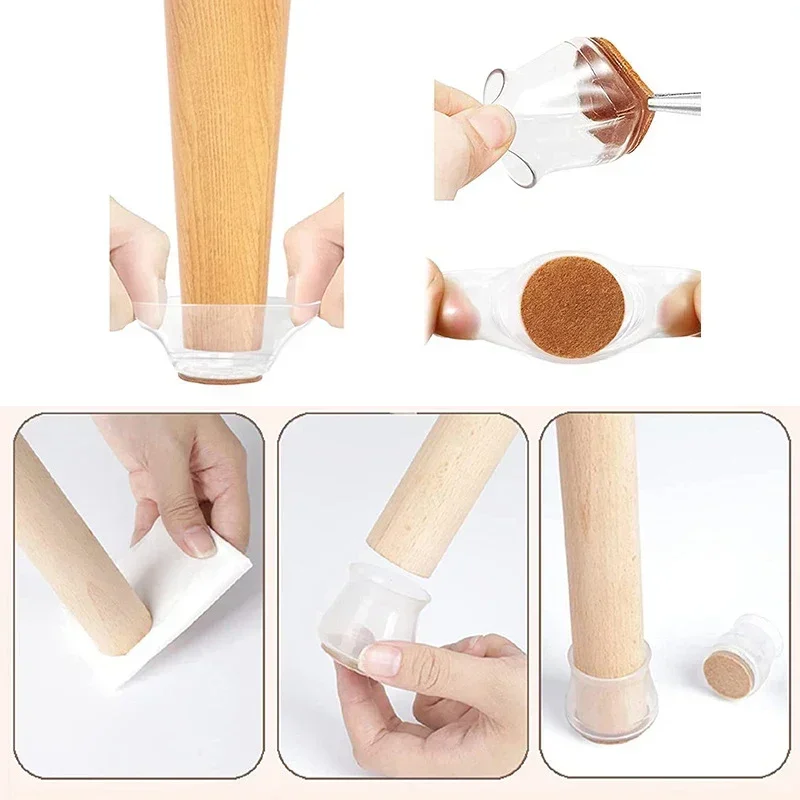 24/4pcs Chair Leg Caps Silicone Feet Protector Pads Furniture Table Covers Socks Plugs Cover Furniture Leveling Feet Home Decor - Image 5