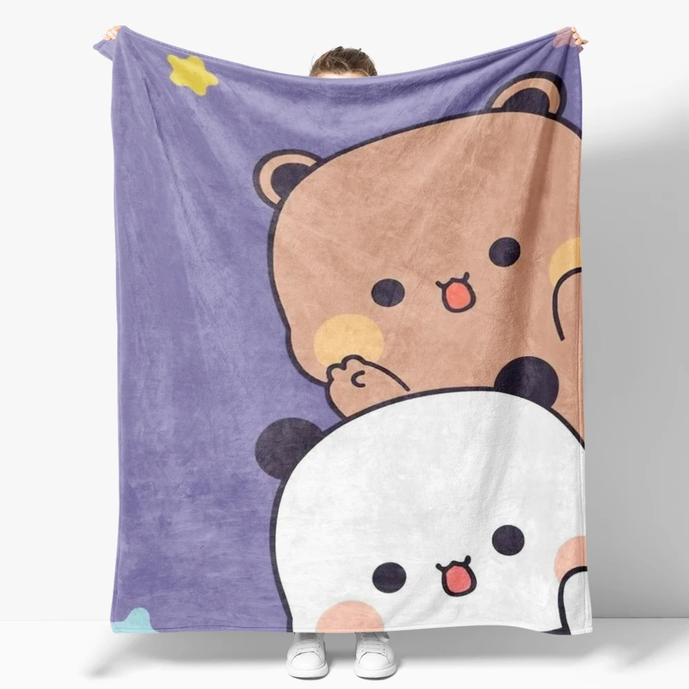 Cartoon Print Bubu Dudu Flannel Throw Blanket Series Kids Blankets Sofa Decoration Bear and Pa blankets Cozy Soft - Image 3