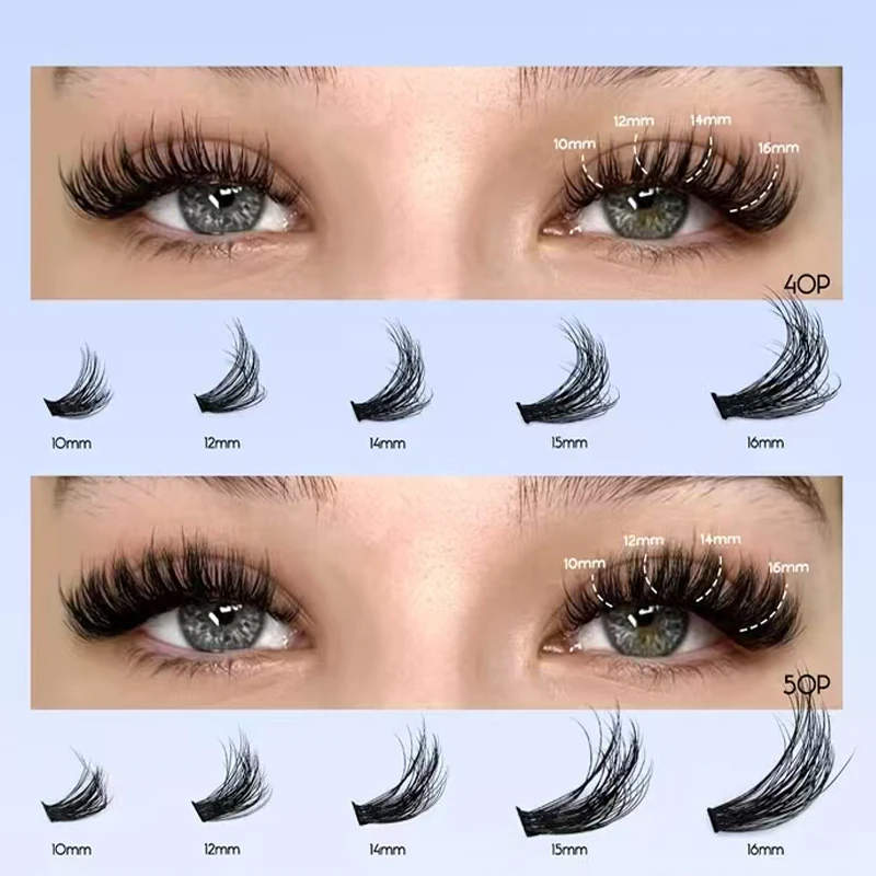 DIY Clusters Lash Kit Full Set 8-16mm Mix Bond&Seal Tweezers Lash for Self Application Makeup Individual Eyelash Extensions - Image 3