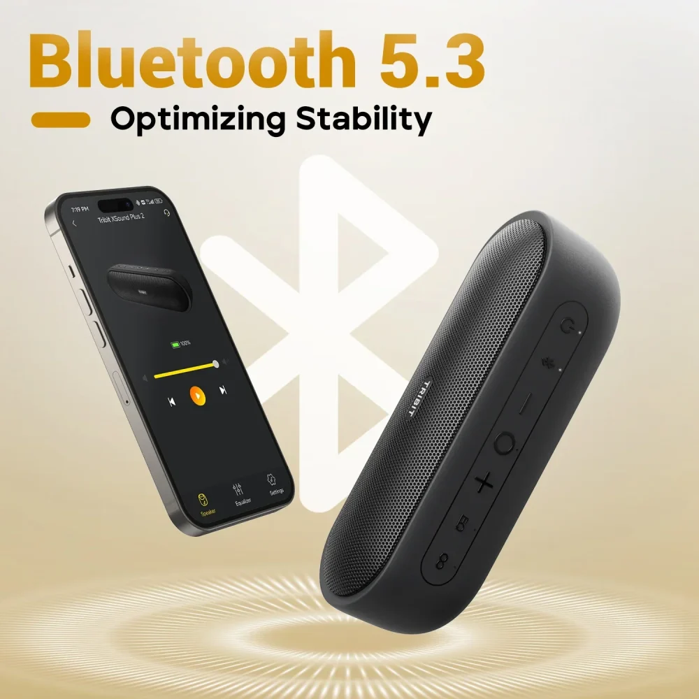 TRIBIT XSound Plus 2 Portable Bluetooth Speaker, 30W Power, IPX7 Waterproof Wireless Speaker 24-hrs Playtime For Camping, Hiking - Image 6