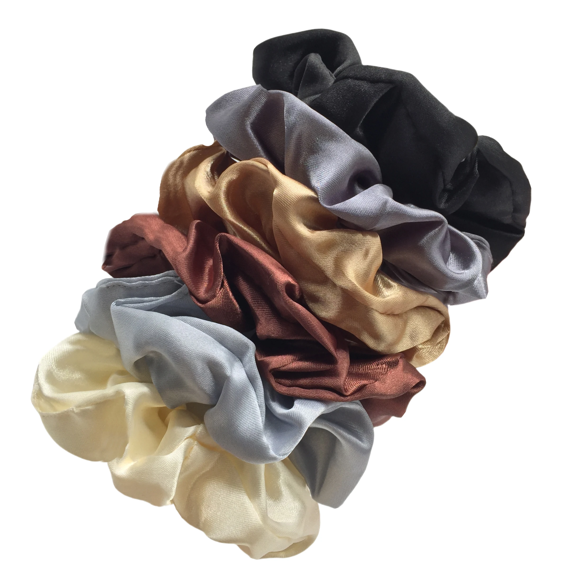 12/8pcs Premium Satin Large Intestine Hair Bands for Women Hundreds of Fabric Rubber Bands Hair Accessories - Image 2