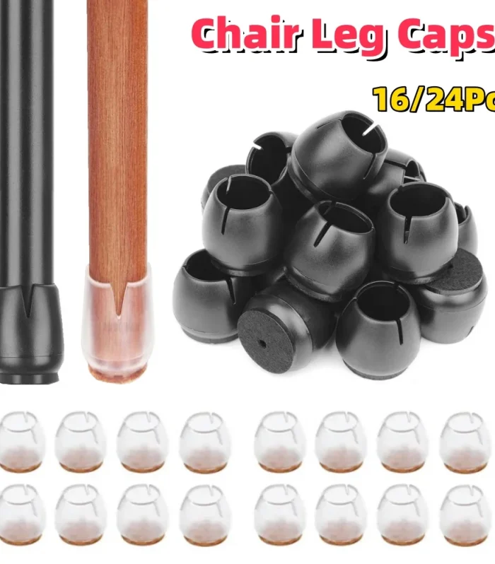 16/24Pcs Rubber Non-slip Chair Leg Cap Prevent Scratches Reduce Noise Wood Floor Protector Waterproof Anti-mold Furniture Parts