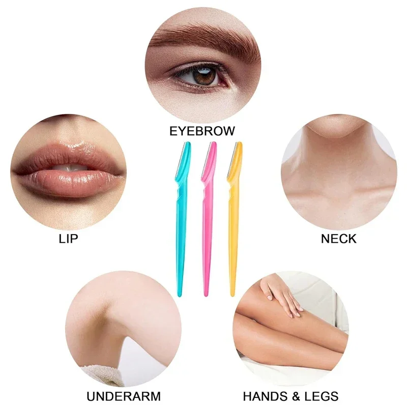12pcs Eyebrow Razors Kit Facial Eye Brow Trimmer Multifunction Facial Hair Removal Tool with Container Safety Beauty - Image 3