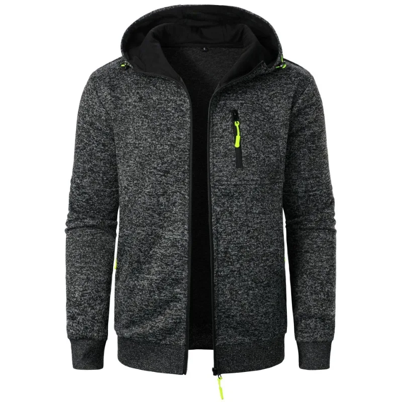 New Streetwear Men's Long Sleeve Sweatshirts for Men Zipper Hooded Oversize Winter Warm Jacket Coat Outdoor Tracksuit Men - Image 3