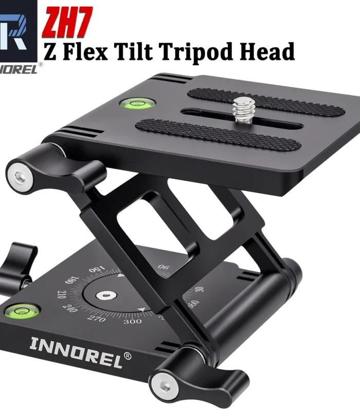 INNOREL ZH7 Z Flex Tilt Tripod Head Flexible Folding Head with Adjustment Knob for DSLR Camera Camcorder Slider Rail Load 5kg