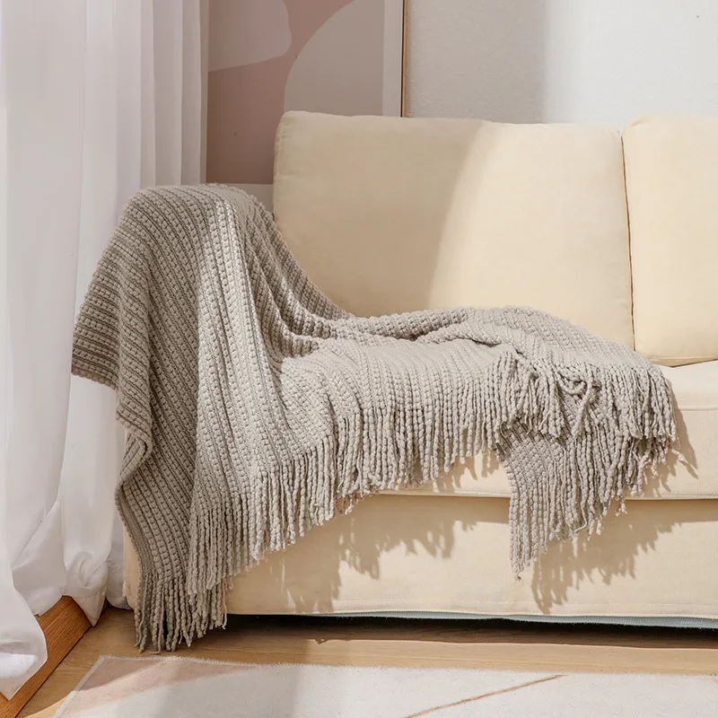 Textile City Nordic Throw Blanket Knitted Sofa Cover Office Nap Air Conditioner Blanket Bohemian Hotel Decor Bedspread Towel - Image 5