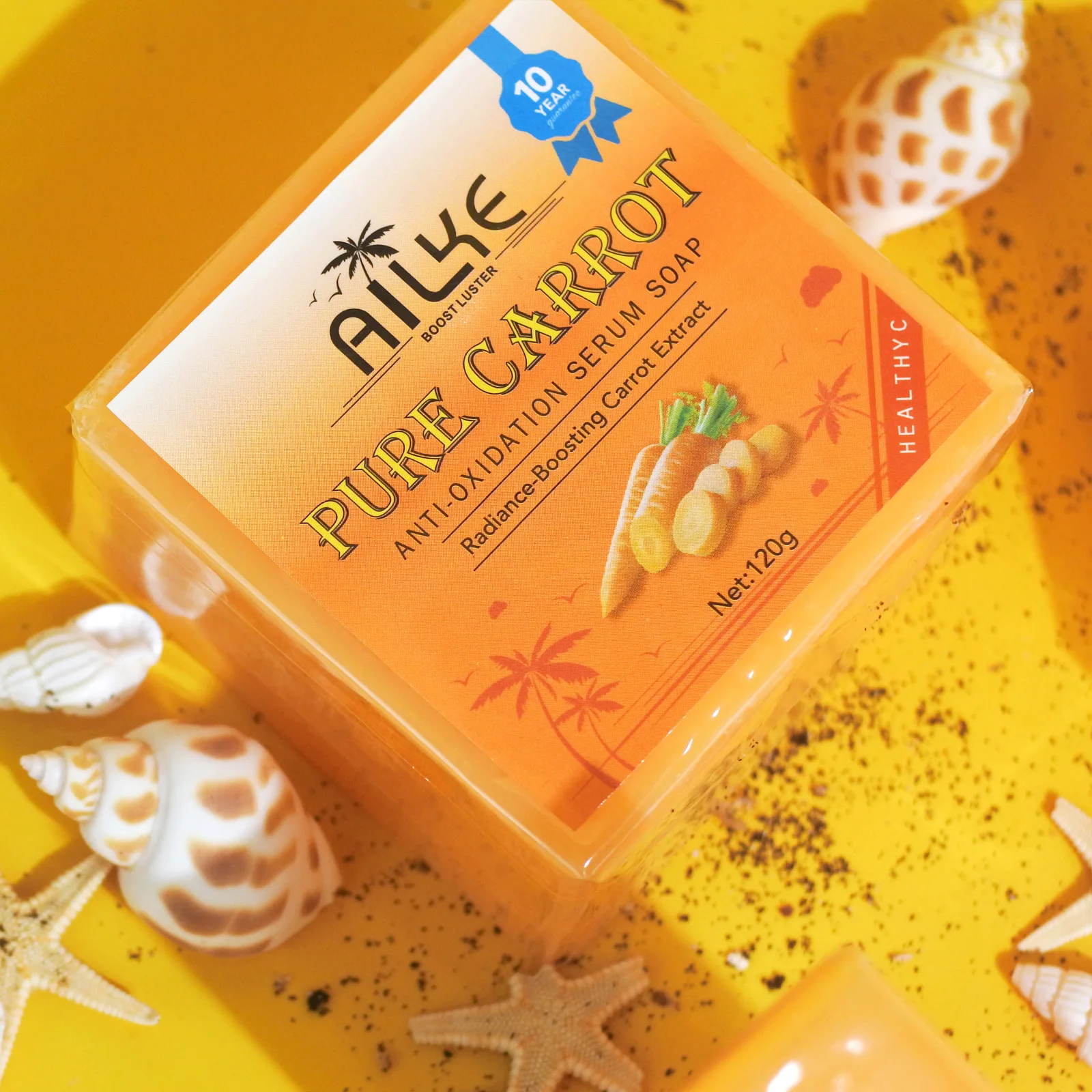 AILKE Pure Carrot Anti-Oxidation Serum Soap, Whitening, Clean Stains, Skin Brightening Soap Bar, With Vitamin C, For Body, Face - Image 4