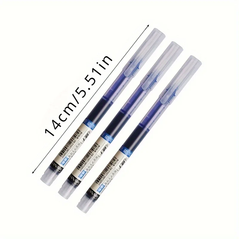 24 Pcs Straight Liquid Ball Pen Quick Drying Test Signature Gel Pen 0.5mm Black Blue Ink School Office Ball Pen - Image 2