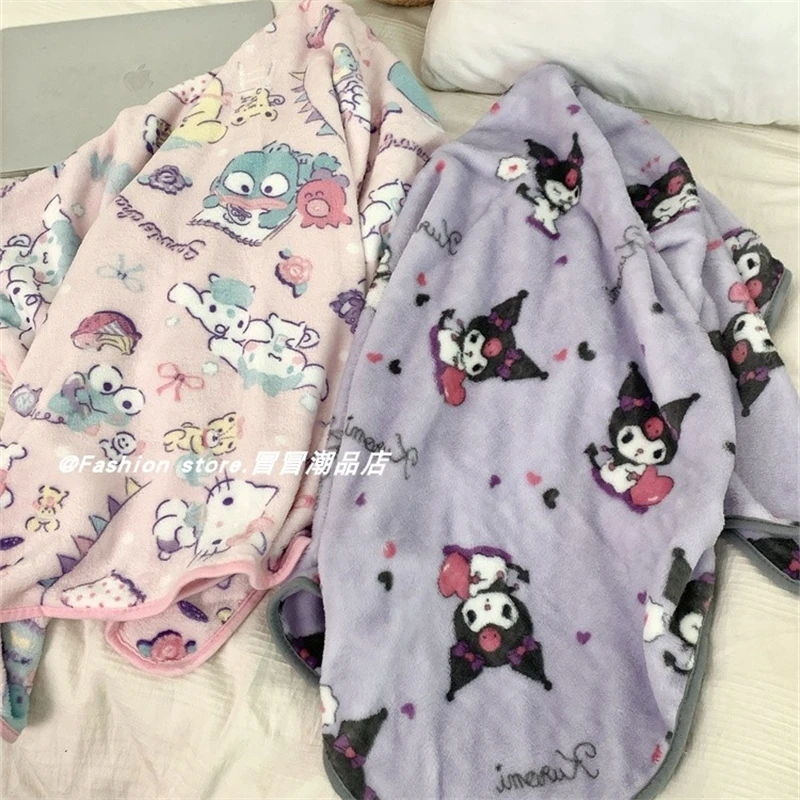 Japanese Style Printed Blanket Kuromi My Melody Warm Blanket Cute Anime Flannel Blanket Pillowcase Air Conditioning Blanket Girl - Image 6