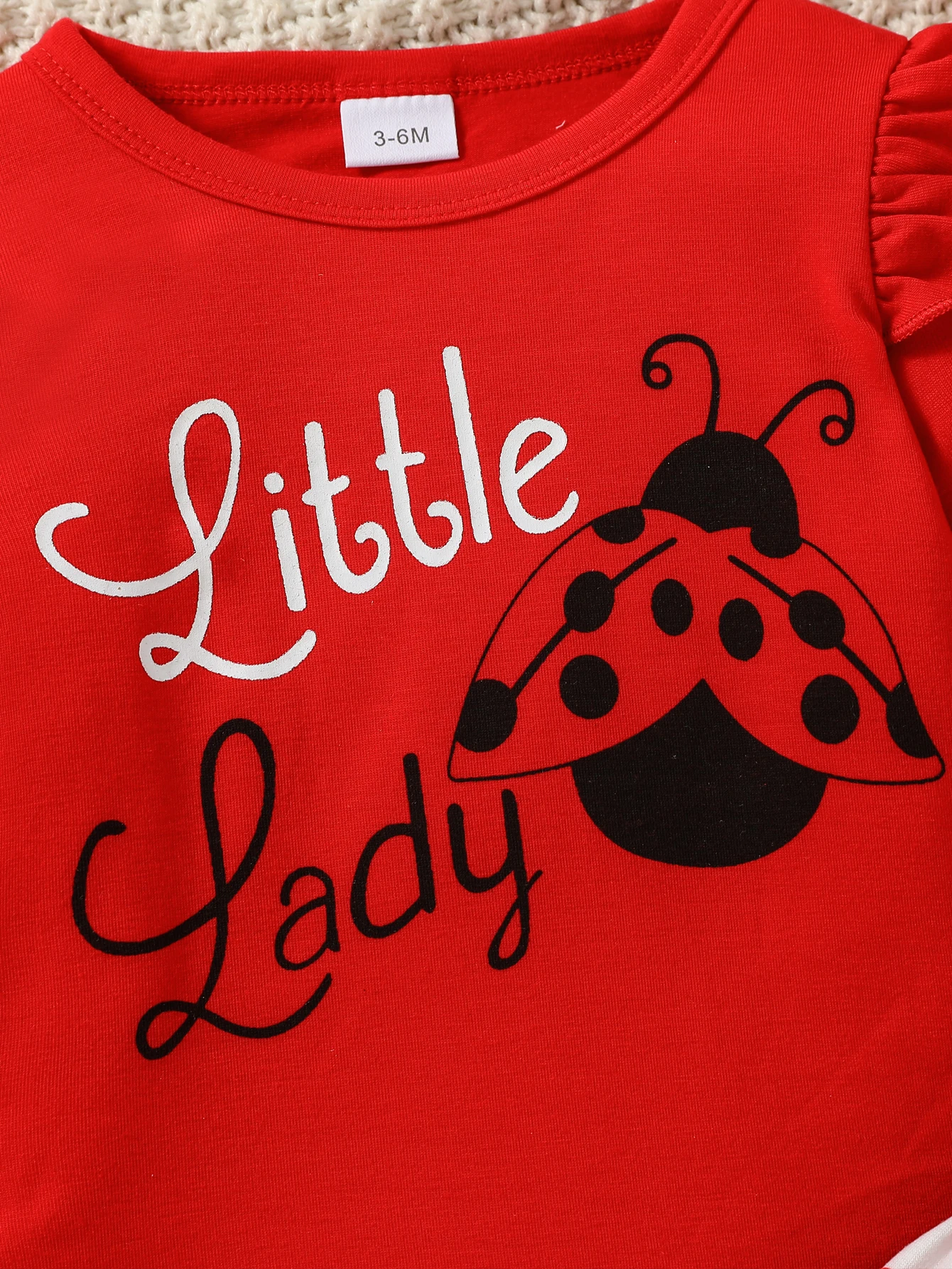 3-28M Baby Girl Fashion Clothes Infant Long Sleeve Cartoon Ladybird Bodysuit +Pant Set+Headband 3PCS - Image 3