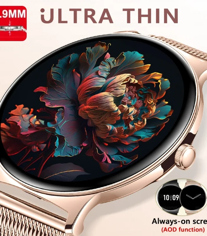 For Huawei New Ultra Slim AMOLED Smart Watch Women Screen Always Display Time Heart Rate BT Calling High-end Fashion Smartwatch