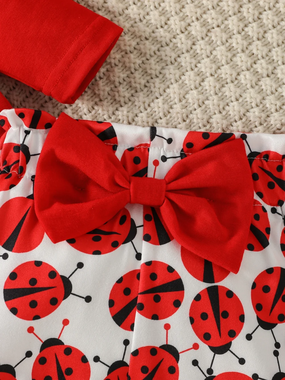 3-28M Baby Girl Fashion Clothes Infant Long Sleeve Cartoon Ladybird Bodysuit +Pant Set+Headband 3PCS - Image 5