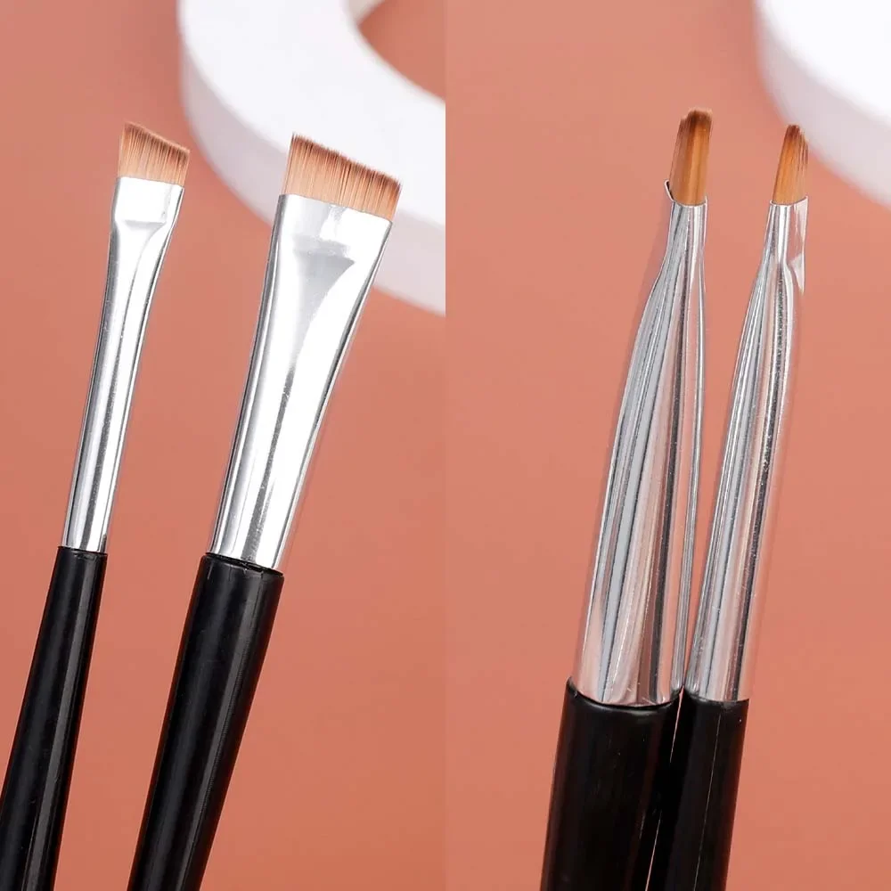 Professional Eyebrow Brush Eyeliner Angled Flat Head Blade Eye Liner Brow Contour Makeup Brushes Double-head Make Up Tools 15pcs - Image 5