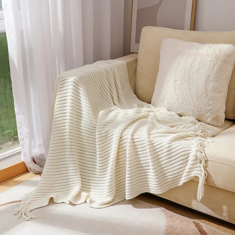 Textile City Nordic Throw Blanket Knitted Sofa Cover Office Nap Air Conditioner Blanket Bohemian Hotel Decor Bedspread Towel - Image 2