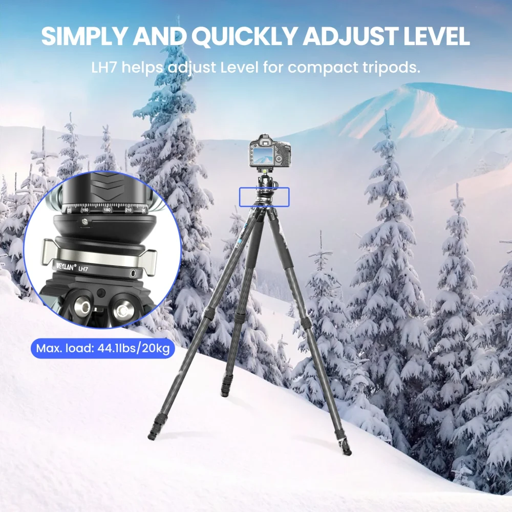 WEYLLAN LH7 Tripod Leveling Base Upgraded LH6 Twist Knob Tripod Head Base Horizontal Adjustment for Canon Nikon Sony DSLR Camera - Image 5