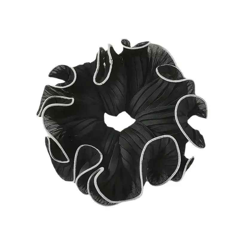 1/4Pcs New Korean Retro Folded Chiffon Oversize Scrunchies Women Sweet Temperament Fashion Exaggerated Hair Band Hair Accessorie - Image 6