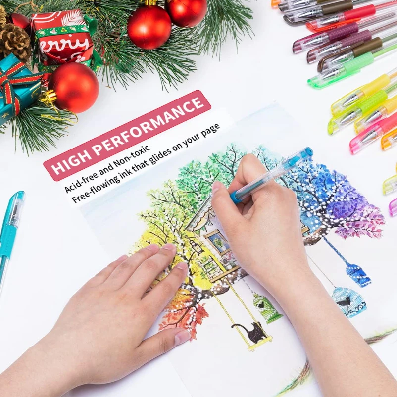 5-100pcs Gel Pen Set 100 Colors Pen Set for Making Cards, Adult Coloring Books, Journaling Planner Crafting Doodling Drawing - Image 2