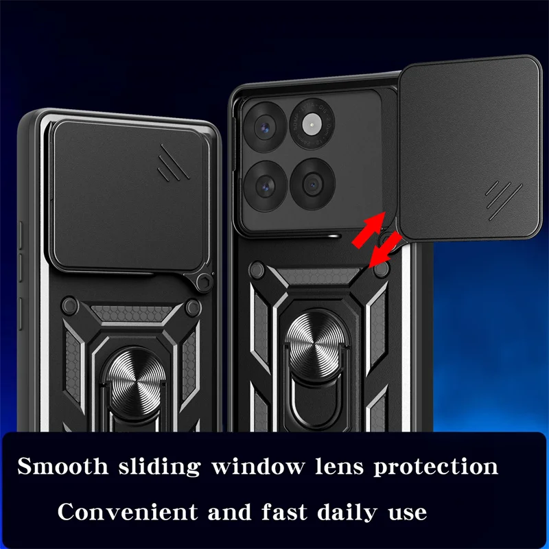 For Motorola Edge 60 Fusion 5G Case Slide Lens Camera Shockproof Armor Phone Case For Moto Edge60 Fusion Ring Holder Back Cover - Image 5