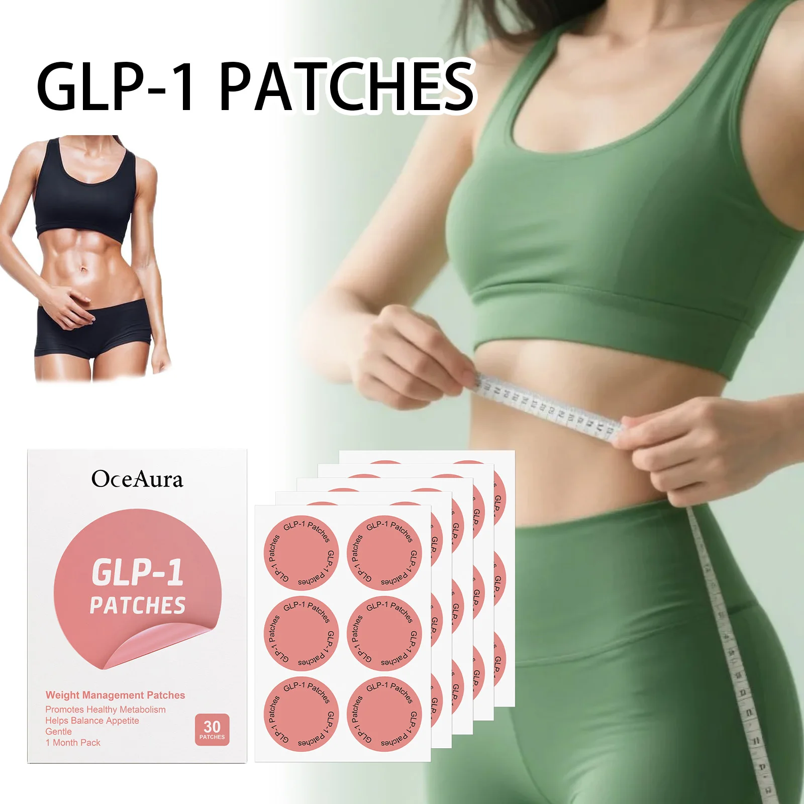 Body Shaping GLP-1 Patches Fat Burning Improve Stomach Belly Tighten Control Weigh Management Slimming Management Stickers Tools