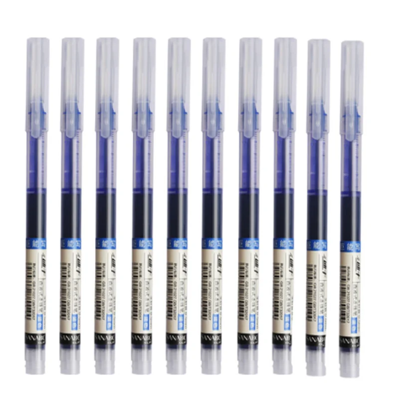 24 Pcs Straight Liquid Ball Pen Quick Drying Test Signature Gel Pen 0.5mm Black Blue Ink School Office Ball Pen - Image 5