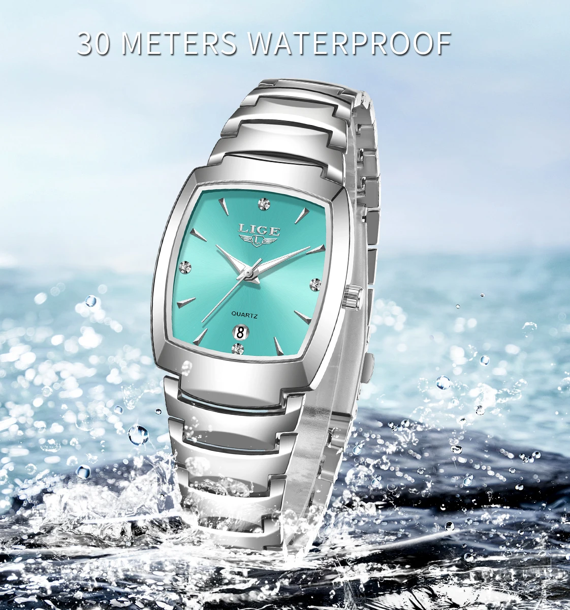 LIGE New Ladies Waterproof Watch Luxury Stainless Steel Women Watches Creative Fashion Original Elegant Quartz Wristwatch Gift - Image 4