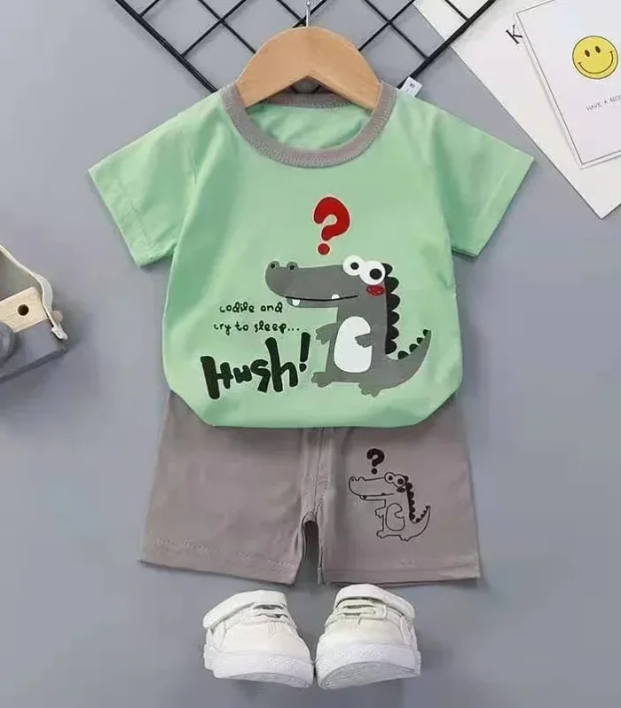 2PCS Children's Sets mother Kids Clothes Boys Girl T-shirt Shorts Summer Cotton Short sleeve Baby Children Clothing Toddler Suit