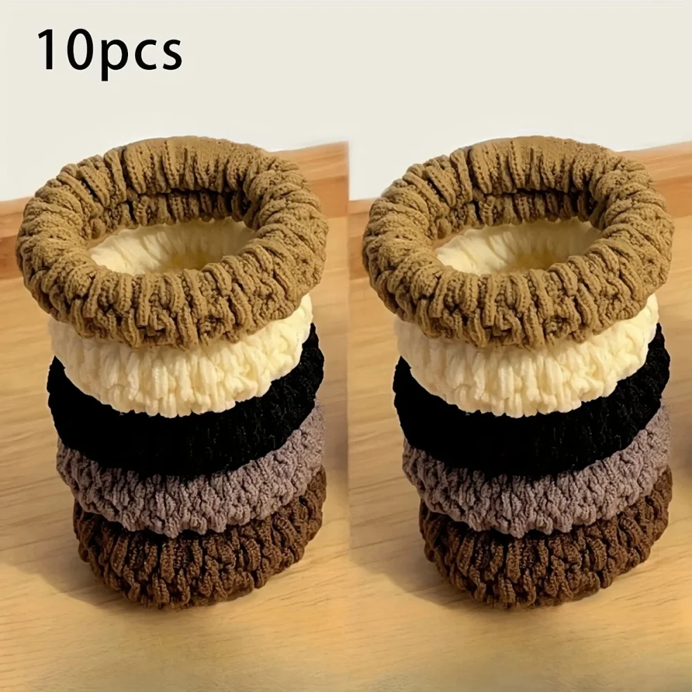10pcs High Elasticity Durable Seamless Hair Ties, Suitable for Braided Ponytails and Thick Hair, Hair Bands and Headband - Image 5