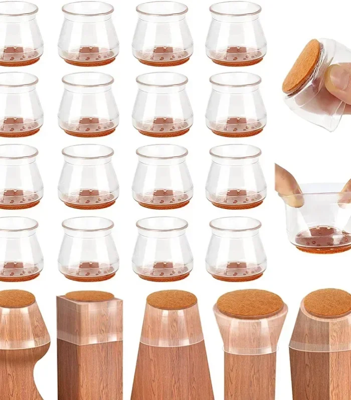 24/4pcs Chair Leg Caps Silicone Feet Protector Pads Furniture Table Covers Socks Plugs Cover Furniture Leveling Feet Home Decor