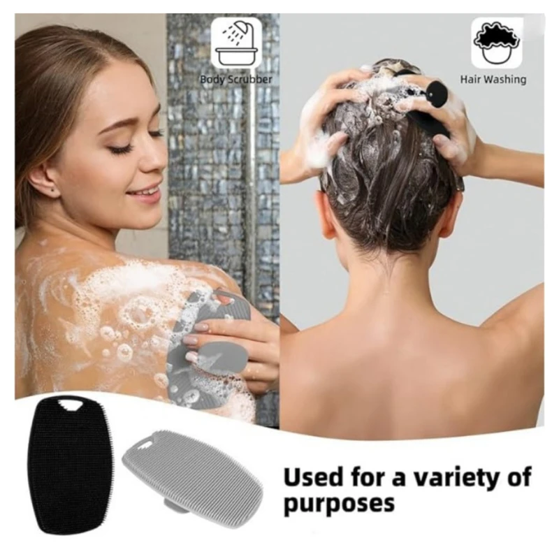 1pc Soft Silicone Exfoliating Brush Cleanser Manual Body Cleansing Scrubber Shower Gentle Massage Bath Brush For Men - Image 2