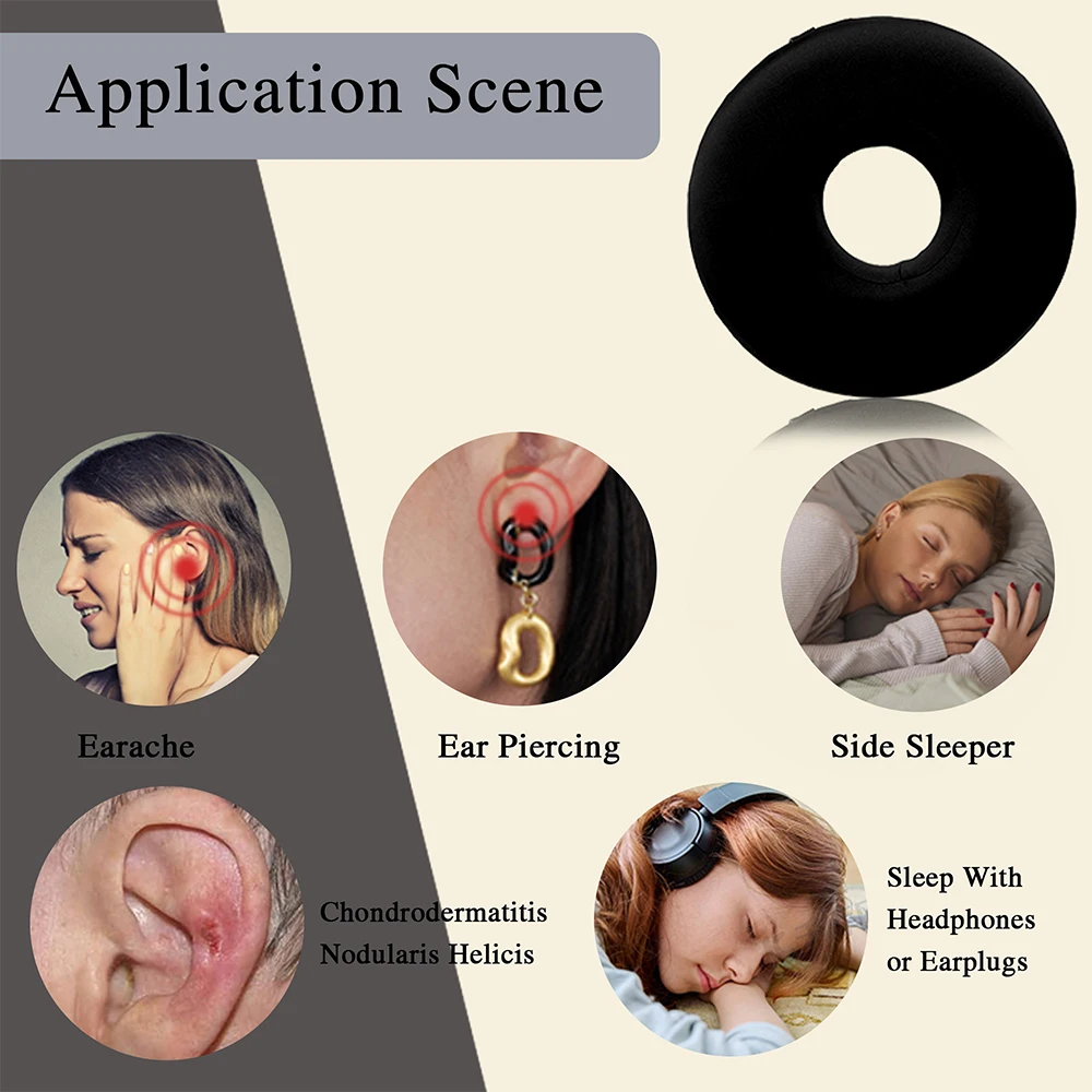 Ear Piercing Pillow for Side Sleepers, CNH and Ear Pain Ear Inflammation,with an Ear Hole Sleeping Pillow, Ear Guard Pillow - Image 5