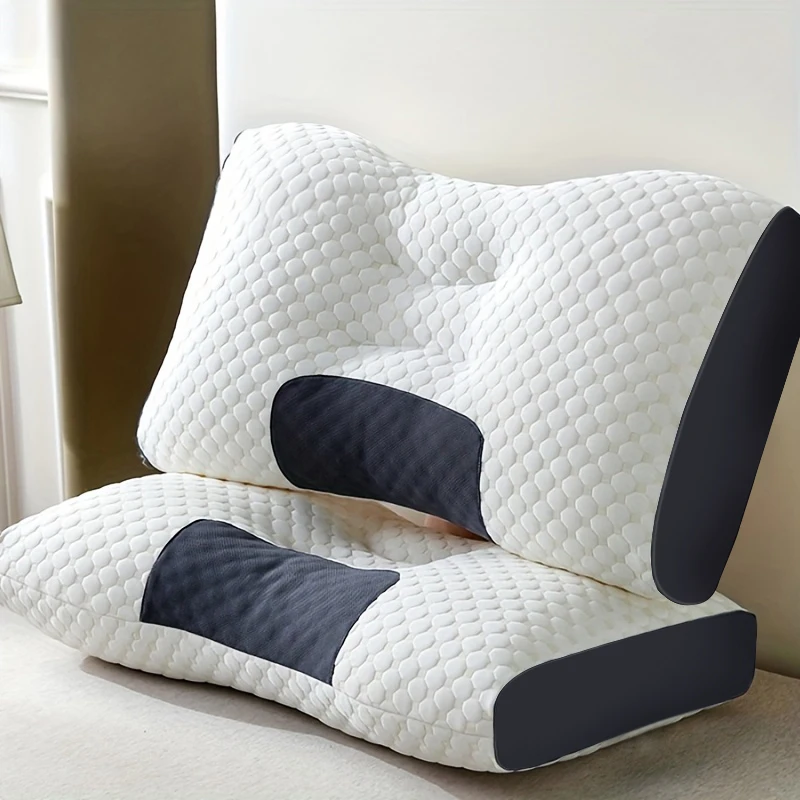 2pcs Massage Neck Pillows Adjustable Ergonomic Orthopedic Contour Support, High-Quality Pillow Core, All-Season Sleeping Comfort - Image 3