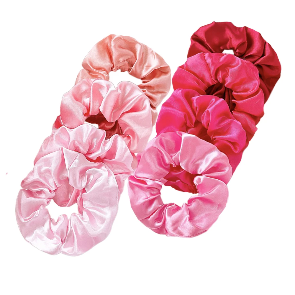 12/8pcs Premium Satin Large Intestine Hair Bands for Women Hundreds of Fabric Rubber Bands Hair Accessories - Image 5