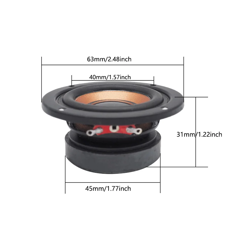 2 pcs/lot 63mm 4 ohm 5W Speakers Subwoofer 45 Core Magnetic Round Bass Loudspeaker DIY Mini Portable Bluetooth Speaker - Image 4