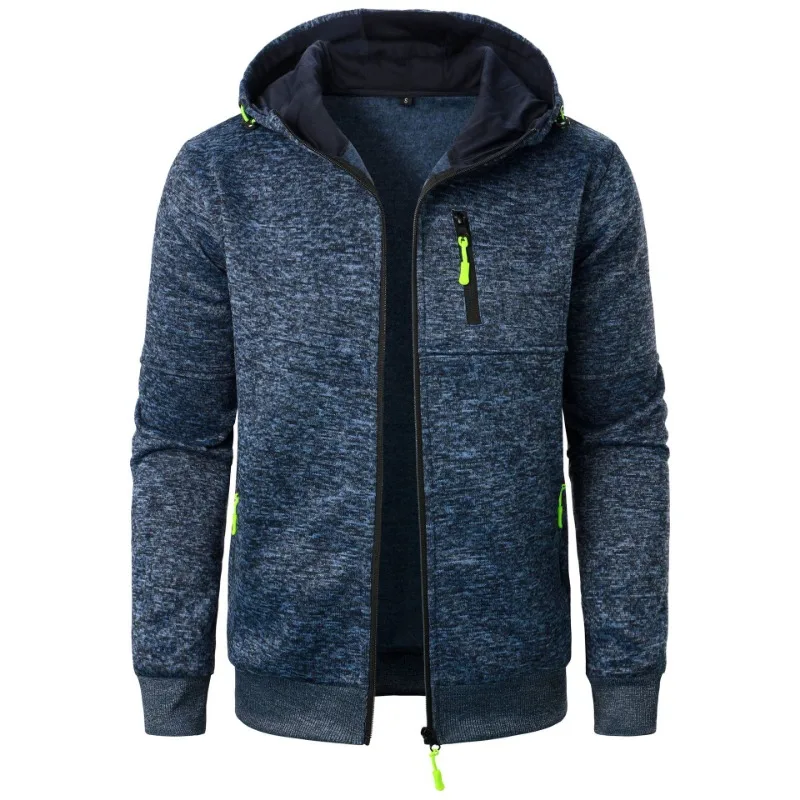 New Streetwear Men's Long Sleeve Sweatshirts for Men Zipper Hooded Oversize Winter Warm Jacket Coat Outdoor Tracksuit Men - Image 4