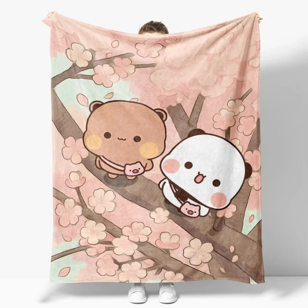 Cartoon Print Bubu Dudu Flannel Throw Blanket Series Kids Blankets Sofa Decoration Bear and Pa blankets Cozy Soft - Image 4