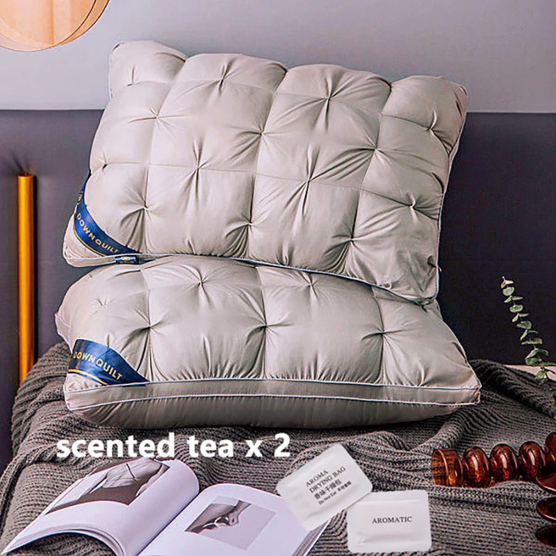 2-Piece Sleep Pillow Set, Soft Supportive Bed Pillows, Suitable for Back, Stomach, or Side Sleeping Luxury Hotel Pillows - Image 4