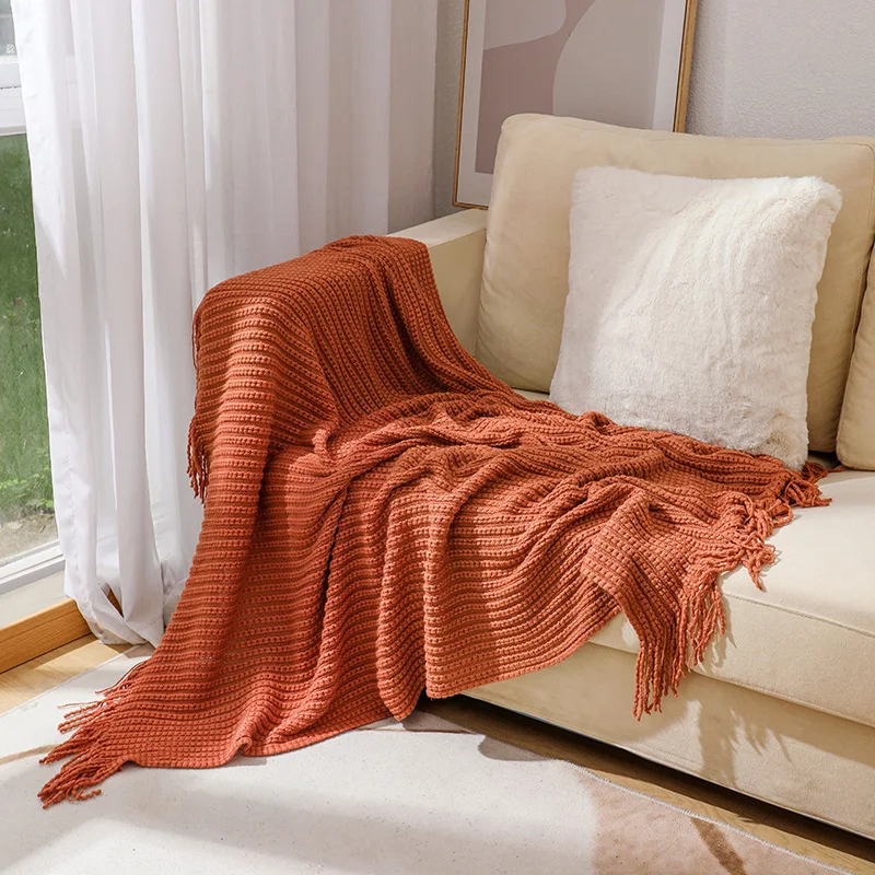 Textile City Nordic Throw Blanket Knitted Sofa Cover Office Nap Air Conditioner Blanket Bohemian Hotel Decor Bedspread Towel - Image 3