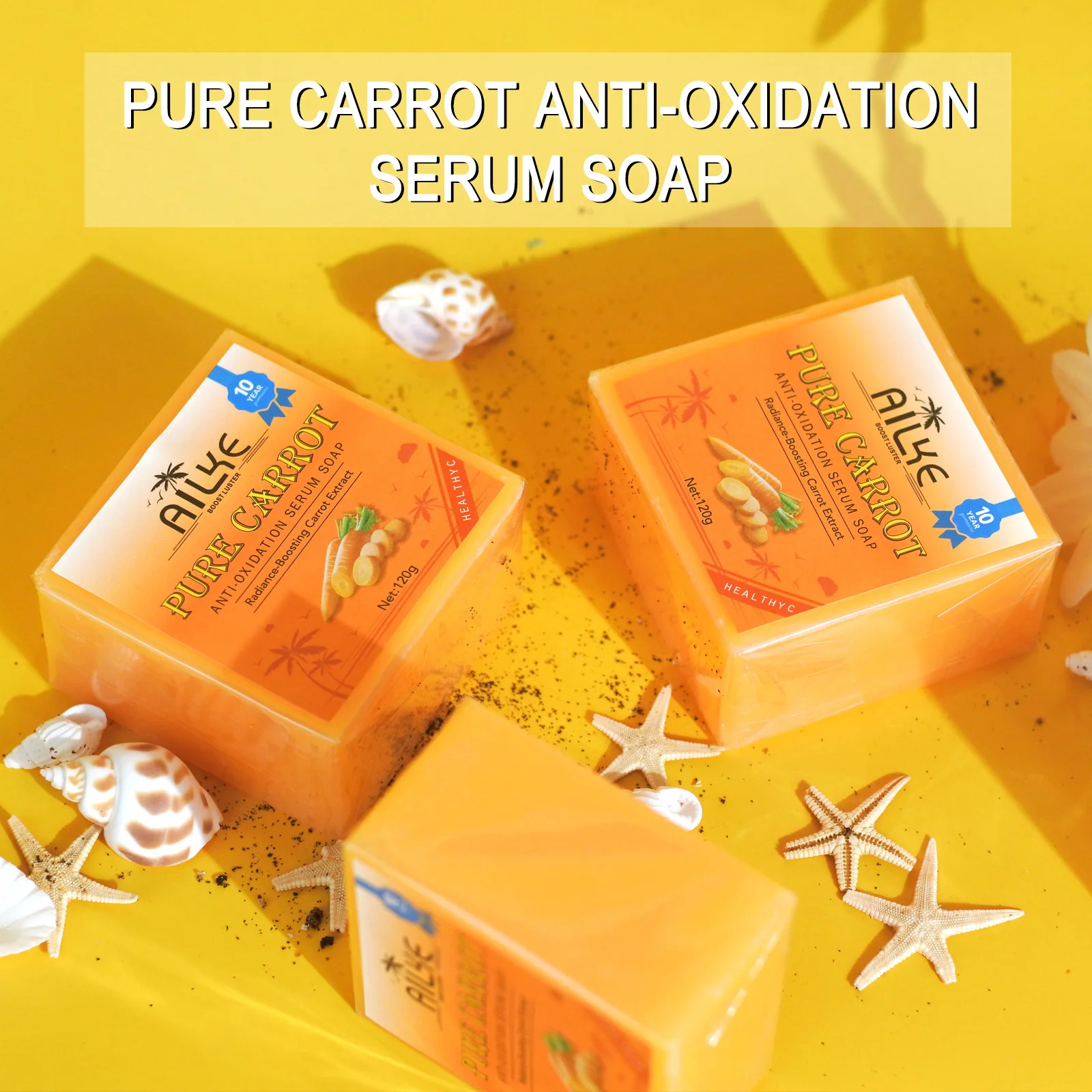 AILKE Pure Carrot Anti-Oxidation Serum Soap, Whitening, Clean Stains, Skin Brightening Soap Bar, With Vitamin C, For Body, Face - Image 5