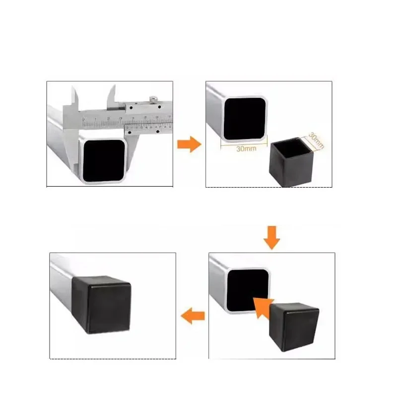 4-16Pcs Non-Slip Chair Leg Caps Rubber Square Floor Table Foot Cover Socks Pipe Plugs Furniture Leveling Feet Floor Protectors - Image 3