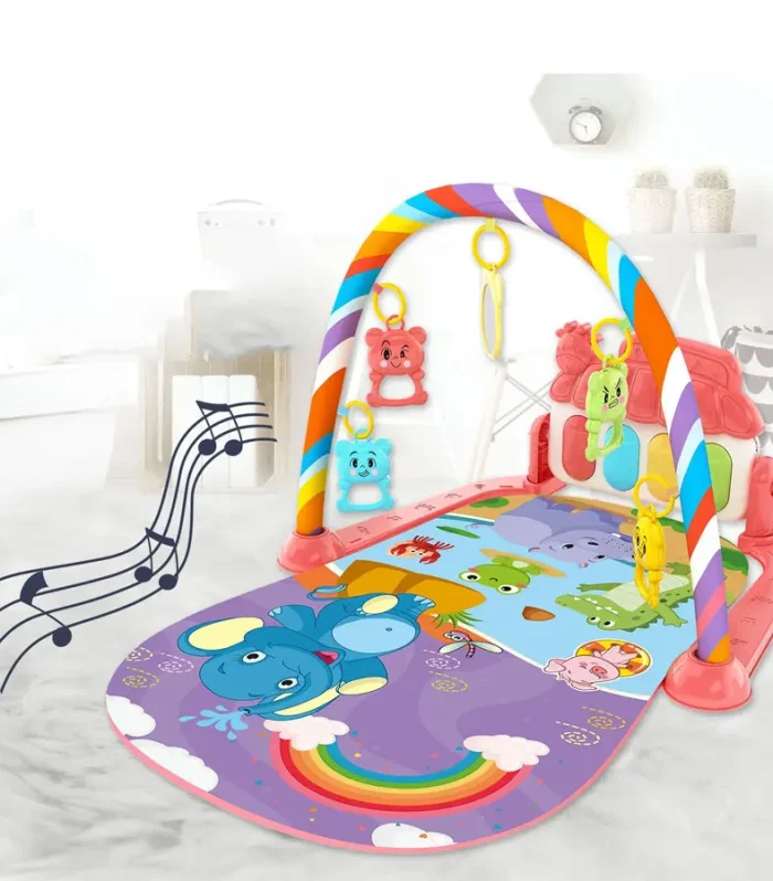 Baby Playmat Gym Crawling Activity Rug Toys for 0-12 Months Gift Infant Play Mat Toddler Music Rack Carpet with Piano Keyboard