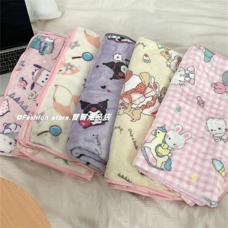 Japanese Style Printed Blanket Kuromi My Melody Warm Blanket Cute Anime Flannel Blanket Pillowcase Air Conditioning Blanket Girl - Image 3