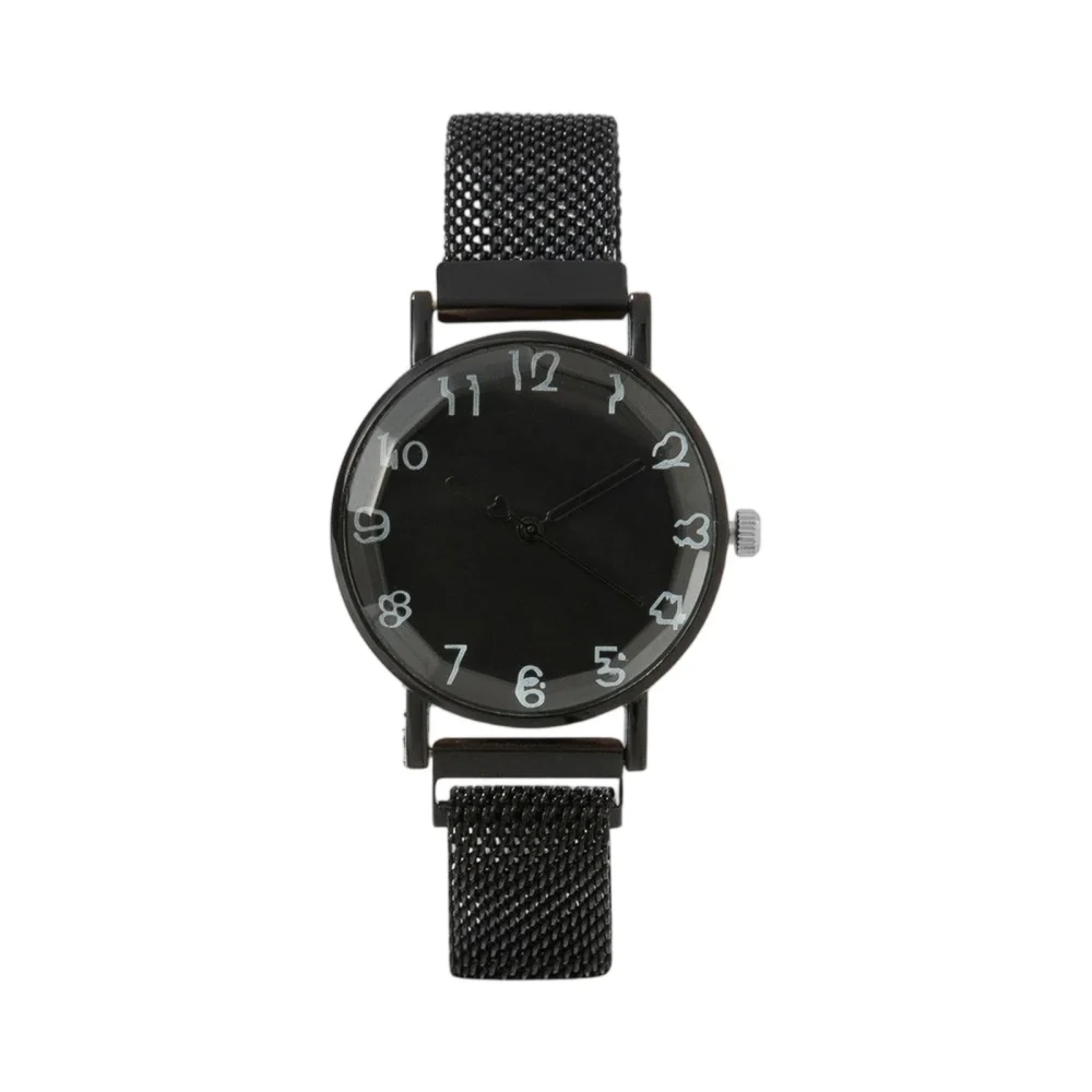 Women New Popular Mechanical Watch Simple Style Metal Mesh Belt Quartz Movement Wristwatch Female Daily Vintage Hand Wear - Image 3