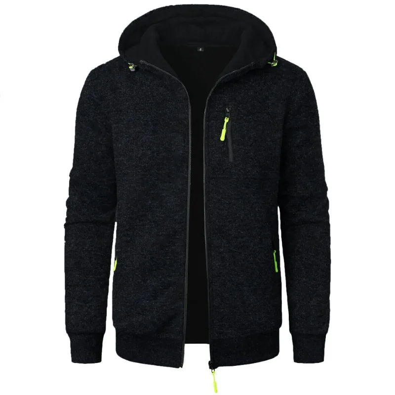 New Streetwear Men's Long Sleeve Sweatshirts for Men Zipper Hooded Oversize Winter Warm Jacket Coat Outdoor Tracksuit Men - Image 2